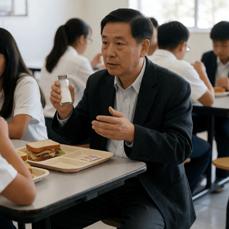 蔣萬安抽測午餐鹹度遭黃偉哲批評 學校減鹽議題再受關注