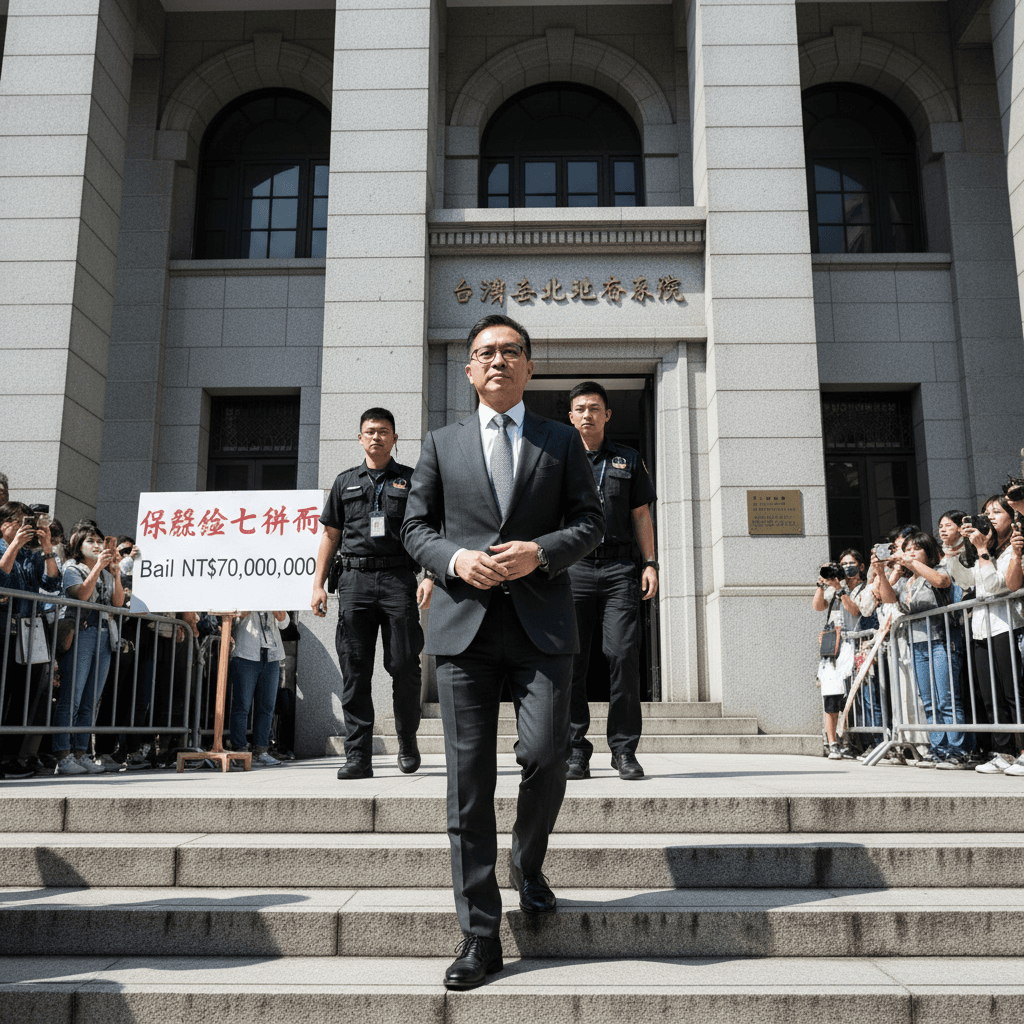 台北地方法院裁定柯文哲以七千萬元交保,羈押狀態結束