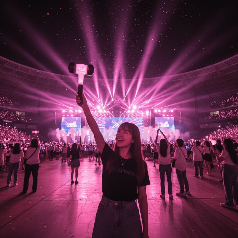 高雄世運館舉辦BLACKPINK世界巡演 推粉紅燈光與主題號誌燈應援