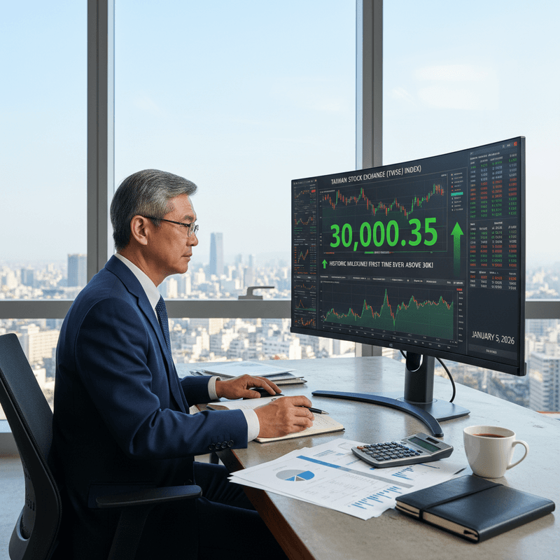 台股2026年1月5日首破3萬點 金管會揭中高齡投資人占比46.15%