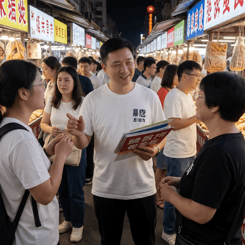 蔣萬安高雄六合夜市拜票停留短暫 于北辰批僅為選前累積曝光難拉近距離