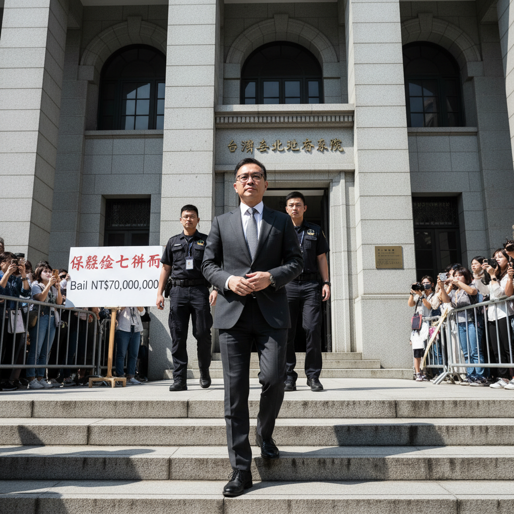 台北地方法院裁定柯文哲以七千萬元交保，羈押狀態結束