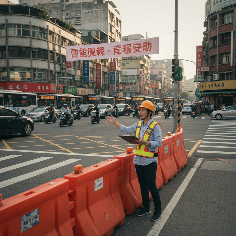 台北公館圓環拆除改建首日通車 引發交通壅塞與抗議情況
