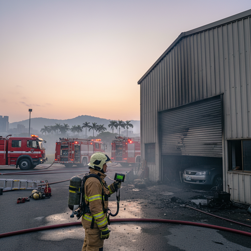 高雄大樹區汽車保養廠凌晨火災釀一死 消防持續調查起因