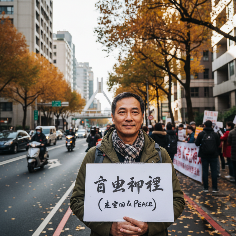 台北秋鬥大遊行抗議國防預算引發戰爭風險