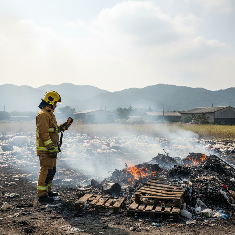 台南烏樹林風災廢棄物暫置場火災延燒逾12小時影響14區空氣品質