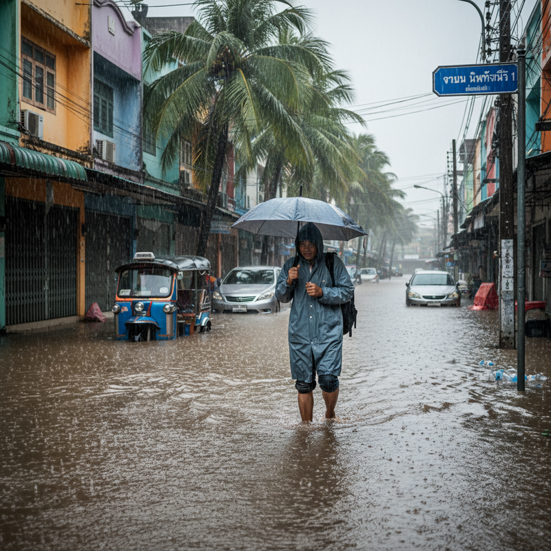 泰國合艾市11月暴雨創300年紀錄 洪災致至少19人死亡交通癱瘓