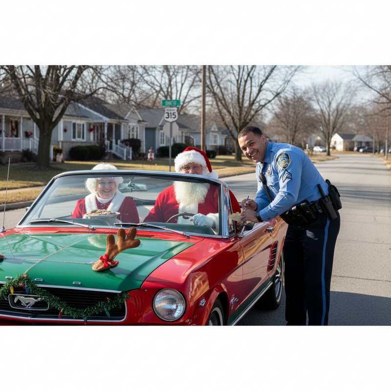 美國俄亥俄州聖誕老人夫妻因超速遭攔 警方幽默處理未開罰單