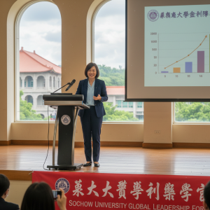 台北東吳大學鄭麗文演講遭學生質疑普亭是否獨裁引發政治爭議