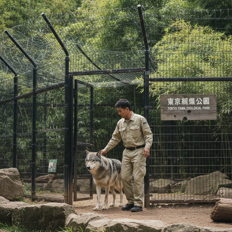 東京多摩動物公園灰狼脫逃事件封園圍捕五小時後成功捕獲