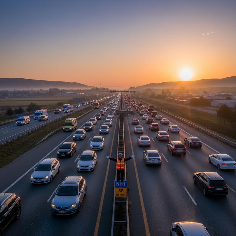 國道一號南下170.7公里處凌晨連環追撞釀1死9傷 交通回堵數公里