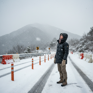 北台灣受寒流影響氣溫降至8度 高山飄雪並實施交通管制