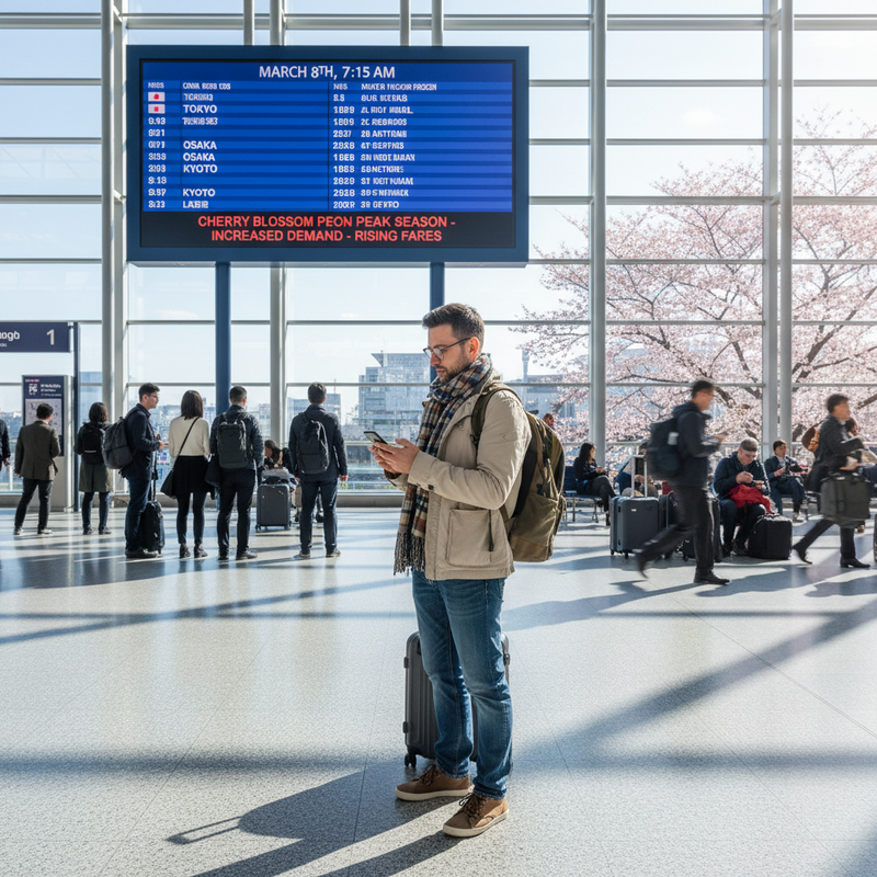 台日機票3月兩週漲幅近六成 日本賞櫻旺季推升價格