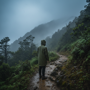 台灣北東部東北季風配合鋒面致部分地區局部大雨，宜花山區晚間雨勢增強