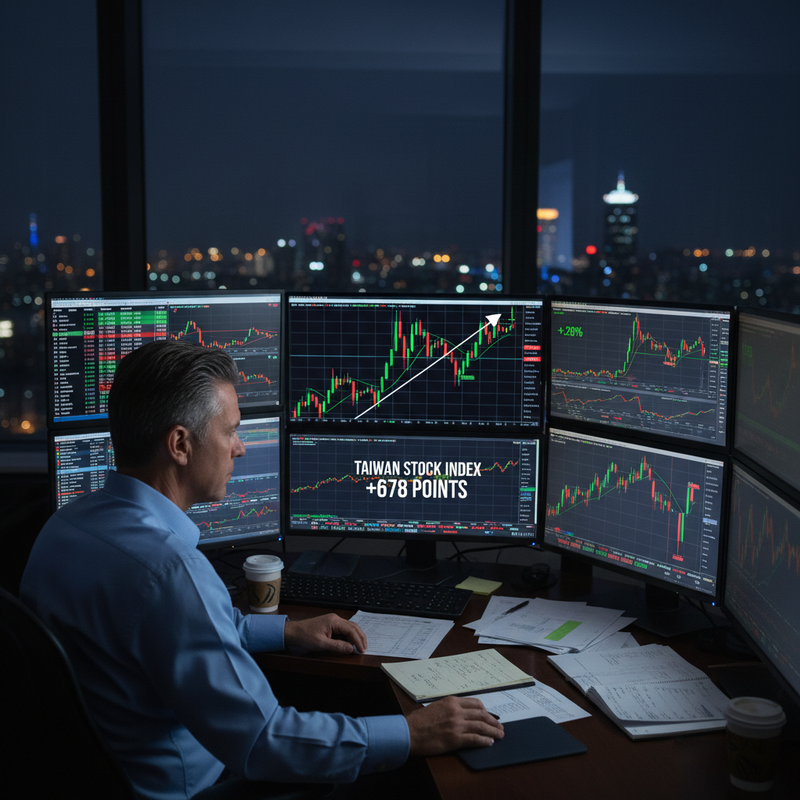 台股3月25日台指期夜盤大漲678點 費半指數逆勢上揚1.28%