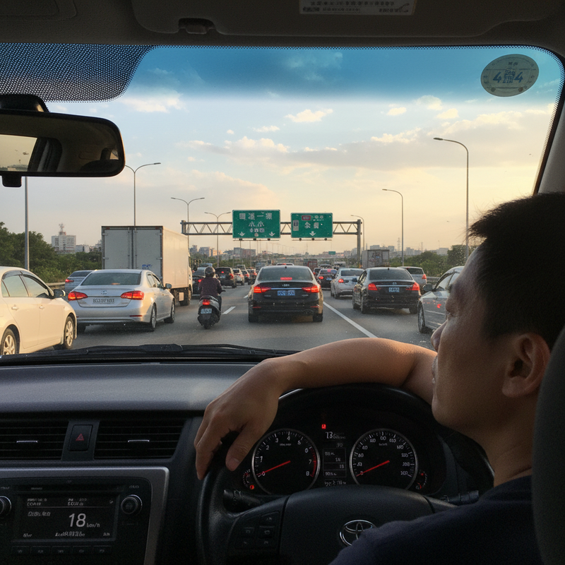 台灣清明連假收假日國道一號水上至嘉義段嚴重壅塞車速低於20公里