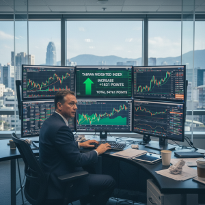 台灣加權指數4月8日因美伊傳停火大漲1531點收34761點