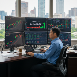 台灣4月21日加權指數衝破37,700點 台積電聯發科領漲